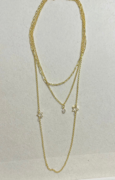 Triple Layers Star Necklace