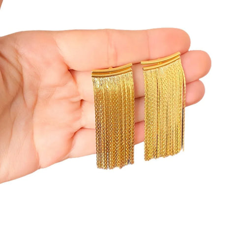 Gold Fringe Earrings | Monalisa Gold Fringe Earrings | Nina & Co.