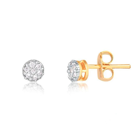 Round Pave Diamond Studs
