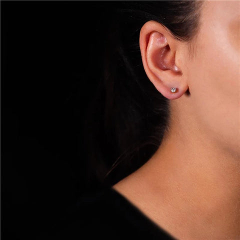 Round Pave Diamond Studs