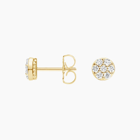 Round Pave Diamond Studs