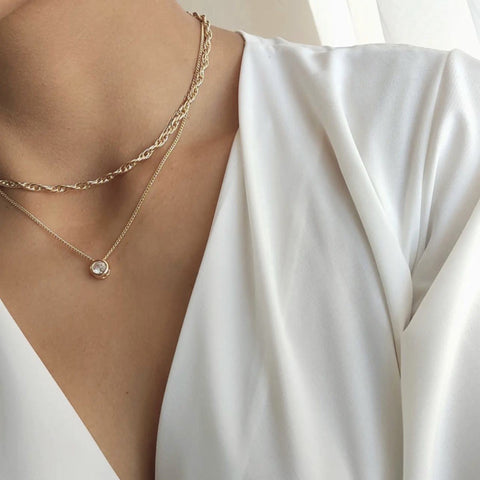 Framed Solitaire Necklace