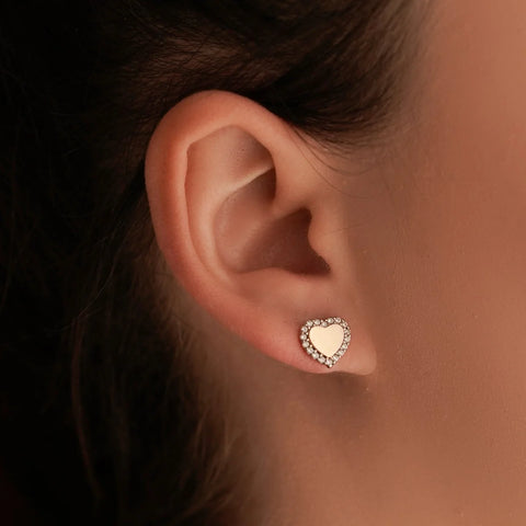 Framed Heart Studs