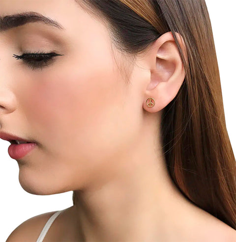 Peace & Love Sign Studs
