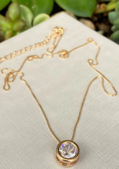 Framed Solitaire Necklace