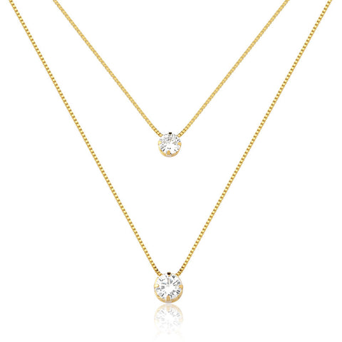 Layered Solitaire Necklace