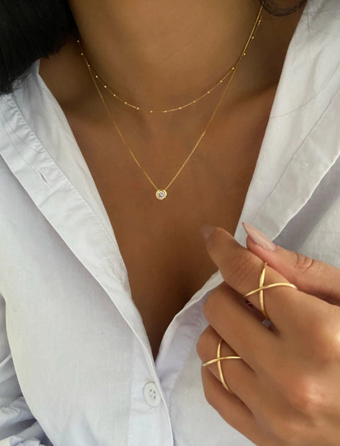 Framed Solitaire Necklace