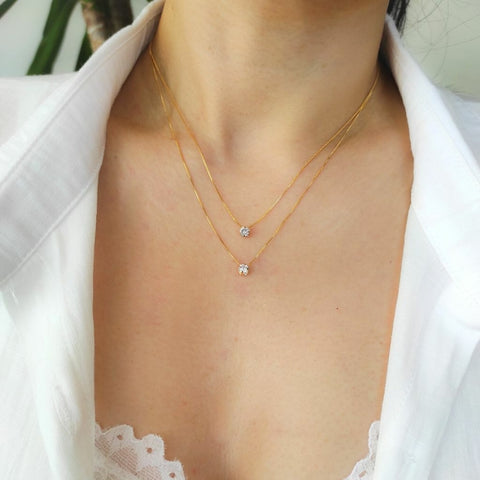 Layered Solitaire Necklace